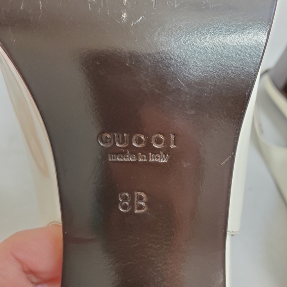 Gucci Winter White Sling Back Heels Sandals - Picture 11 of 16